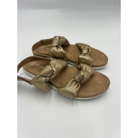 Brand New Cat & Jack Girl's Elena Metallic Footbed Sandals Size 3‎ - Picture 4 of 9